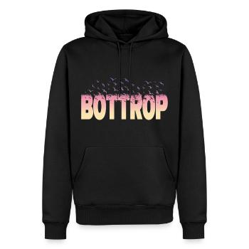 Bottrop Germany City Font Birds Skyline - Men’s Premium Organic Hoodie - black - Front - Nico (187cm)
