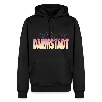 Darmstadt Deutschland Stadt Schrift Vögel Skyline - Männer Premium Bio Hoodie - Schwarz - Vorne - Nico (187cm)