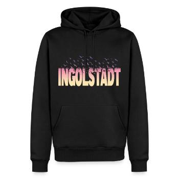 Ingolstadt Deutschland Stadt Schrift Vögel Skyline - Männer Premium Bio Hoodie - Schwarz - Vorne - Nico (187cm)