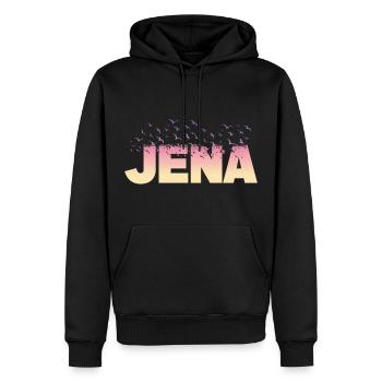 Jena Deutschland Stadt Schrift Vögel Skyline - Männer Premium Bio Hoodie - Schwarz - Vorne - Nico (187cm)