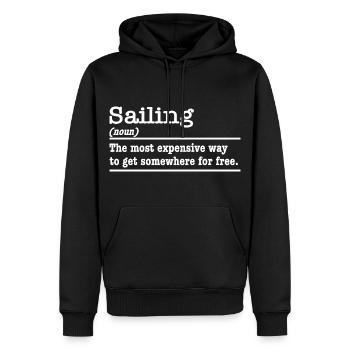 Dictionnaire de voile de voile disant capitaine marin - Sweat à capuche Premium bio Homme - noir - Devant - Nico (187cm)