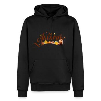 Autumn Design - Kürbisse und herbstliche Elemente - Männer Premium Bio Hoodie - Schwarz - Vorne - Nico (187cm)