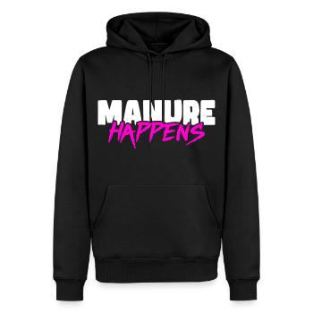 Mist passiert - Lustiges Bauern Design - Männer Premium Bio Hoodie - Schwarz - Vorne - Nico (187cm)