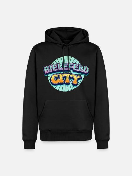 Bielefeld Deutschland Stadt Schrift Pop Art Comic - Männer Premium Bio Hoodie - Schwarz