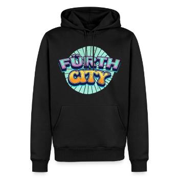Fuerth Germany City Font Pop Art Comic - Men’s Premium Organic Hoodie - black - Front - Nico (187cm)