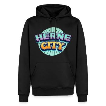 Herne Allemagne City Font Pop Art Comic - Sweat à capuche Premium bio Homme - noir - Devant - Nico (187cm)