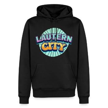Lautern Allemagne City Font Pop Art Comic - Sweat à capuche Premium bio Homme - noir - Devant - Nico (187cm)