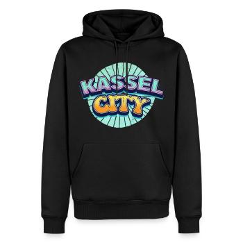 Kassel Deutschland Stadt Schrift Pop Art Comic - Männer Premium Bio Hoodie - Schwarz - Vorne - Nico (187cm)