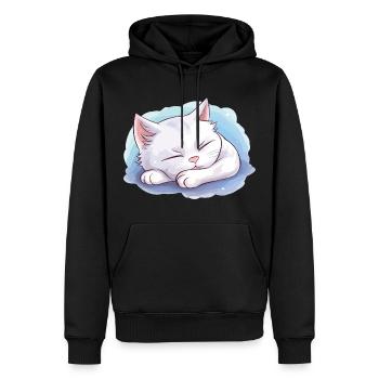 Sleeping Cat Official Sleep Shirt Kitten - Men’s Premium Organic Hoodie - black - Front - Nico (187cm)