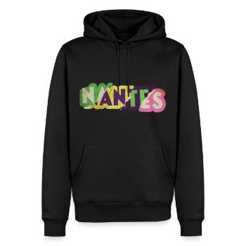 Nantes Frankreich Stadt Skyline Schrift Punk Retro - Männer Premium Bio Hoodie - Schwarz - Vorne - Nico (187cm)