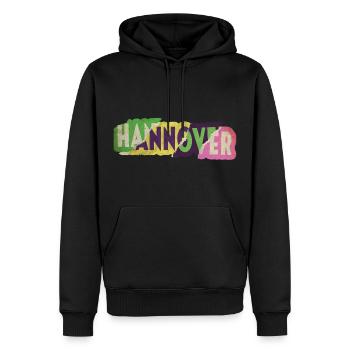 Hanovre Allemagne City Font Punk Rétro - Sweat à capuche Premium bio Homme - noir - Devant - Nico (187cm)
