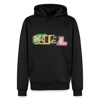 Kiel Allemagne City Font Punk Rétro - Sweat à capuche Premium bio Homme - noir - Devant - Nico (187cm)