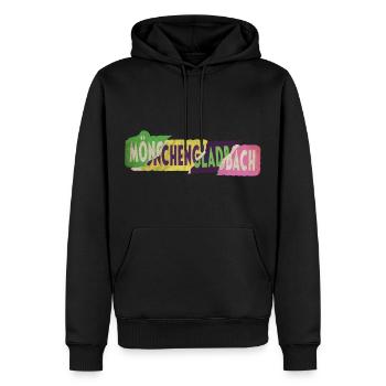 Mönchengladbach Allemagne Font Punk Retro - Sweat à capuche Premium bio Homme - noir - Devant - Nico (187cm)
