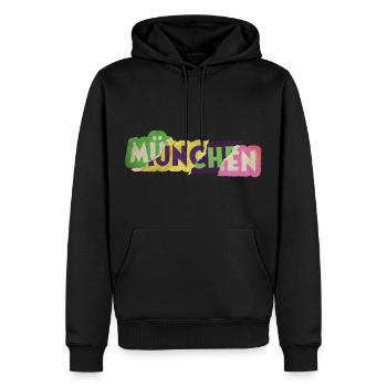 Munich Germany City Font Punk Retro - Men’s Premium Organic Hoodie - black - Front - Nico (187cm)