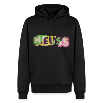 Neuss Allemagne City Font Punk Rétro - Sweat à capuche Premium bio Homme - noir - Devant - Nico (187cm)