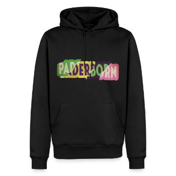 Paderborn Allemagne Ville Police Punk Rétro - Sweat à capuche Premium bio Homme - noir - Devant - Nico (187cm)