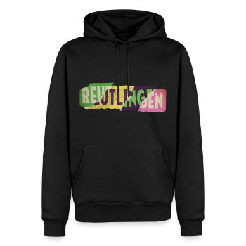 Reutlingen Allemagne City Font Punk Retro - Sweat à capuche Premium bio Homme - noir - Devant - Nico (187cm)