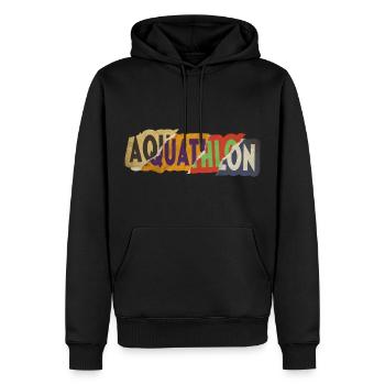 Aquathlon Schwimmen Laufen Sport Vintage Retro - Männer Premium Bio Hoodie - Schwarz - Vorne - Nico (187cm)