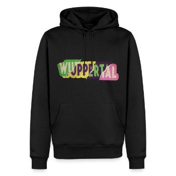 Wuppertal Deutschland Stadt Schrift Punk Retro - Männer Premium Bio Hoodie - Schwarz - Vorne - Nico (187cm)