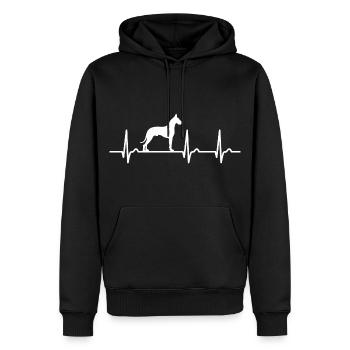 Courbe cardiaque de grand danois - Pulse Dog - Dog Fan Pet - Sweat à capuche Premium bio Homme - noir - Devant - Nico (187cm)