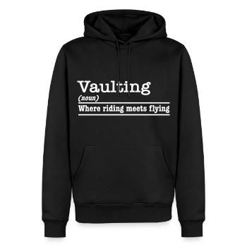 Vaulting Where Riding Meets Flying Voltigieren - Männer Premium Bio Hoodie - Schwarz - Vorne - Nico (187cm)