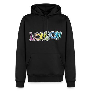 Londres Angleterre UK City Graffiti Spray Sprayer - Sweat à capuche Premium bio Homme - noir - Devant - Nico (187cm)