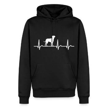 Retreiver Herzkurve - Puls Hund Hundefan Haustier - Männer Premium Bio Hoodie - Schwarz - Vorne - Nico (187cm)