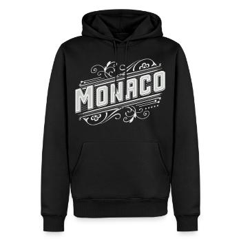 Monaco - Monte Carlo - Männer Premium Bio Hoodie - Schwarz - Vorne - Nico (187cm)