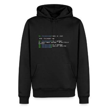 linux shell fix bugs - Sweat à capuche Premium bio Homme - noir - Devant - Nico (187cm)