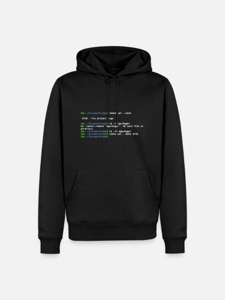 linux shell fix bugs - Sweat à capuche Premium bio Homme - noir