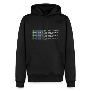 linux shell ls dot - Sweat à capuche Premium bio Homme - noir - Devant - Nico (187cm)