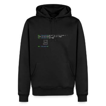 linux shell rabbit - Sweat à capuche Premium bio Homme - noir - Devant - Nico (187cm)