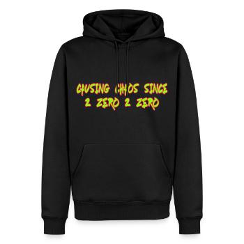 Causing Chaos Since 2020 lustiger Spruch - Männer Premium Bio Hoodie - Schwarz - Vorne - Nico (187cm)