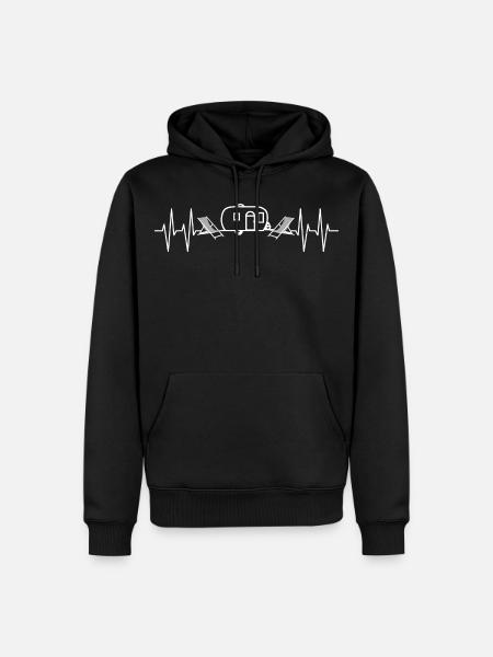 Camping Herzschlag - Männer Premium Bio Hoodie - Schwarz