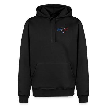 père-fect cadeau anniversaire fête des pères - Sweat à capuche Premium bio Homme - noir - Devant - Nico (187cm)