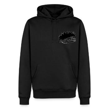 Igel - Männer Premium Bio Hoodie - Schwarz - Vorne - Nico (187cm)