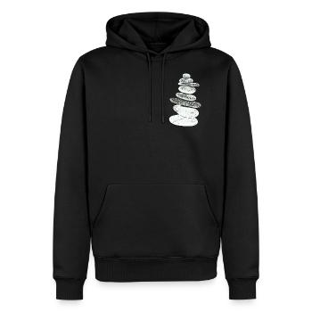 Stones Gray - Männer Premium Bio Hoodie - Schwarz - Vorne - Nico (187cm)