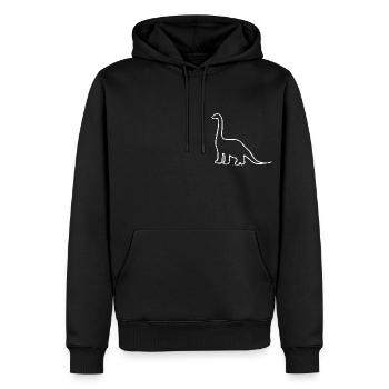Contour Dino Idée cadeau Diplodocus blanc - Sweat à capuche Premium bio Homme - noir - Devant - Nico (187cm)