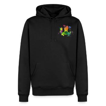 Totenkopf mit Farbfleck - Männer Premium Bio Hoodie - Schwarz - Vorne - Nico (187cm)