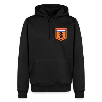 Lion symbol Dutch soccer team - Men’s Premium Organic Hoodie - black - Front - Nico (187cm)