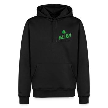 ALIEN Invasion - GRÜN - Männer Premium Bio Hoodie - Schwarz - Vorne - Nico (187cm)