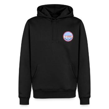 Fleda Maus: St. Jakob im Defereggental, Austria - Männer Premium Bio Hoodie - Schwarz - Vorne - Nico (187cm)