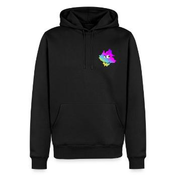 Kleksi© - La teinture avec style #Rainbow - Sweat à capuche Premium bio Homme - noir - Devant - Nico (187cm)