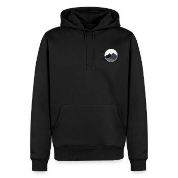 Mountain landscape in shades of gray - Men’s Premium Organic Hoodie - black - Front - Nico (187cm)