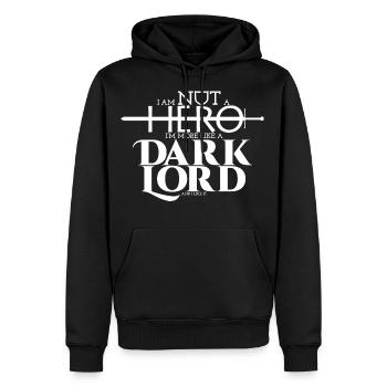 Ich bin kein Held - Männer Premium Bio Hoodie - Schwarz - Vorne - Nico (187cm)