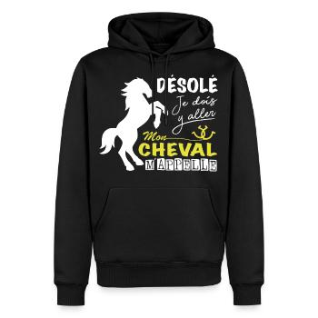 Horse Shirt • Reiten • Pony Geschenke - Männer Premium Bio Hoodie - Schwarz - Vorne - Nico (187cm)