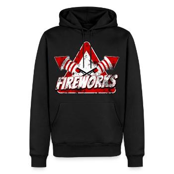 feux d'artifice 03 t-shirts - Sweat à capuche Premium bio Homme - noir - Devant - Nico (187cm)