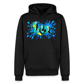 Graffiti LEO Print - Sweat à capuche Premium bio Homme - noir - Devant - Nico (187cm)