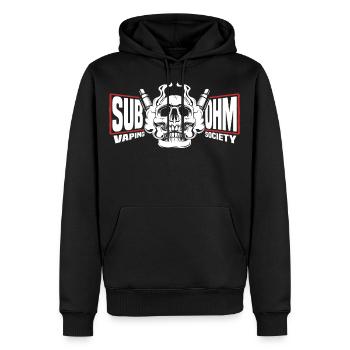 crâne de vape sous ohm avec chemise de batterie - Sweat à capuche Premium bio Homme - noir - Devant - Nico (187cm)