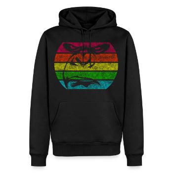 Monkey Bad Face Vintage Retro - Men’s Premium Organic Hoodie - black - Front - Nico (187cm)